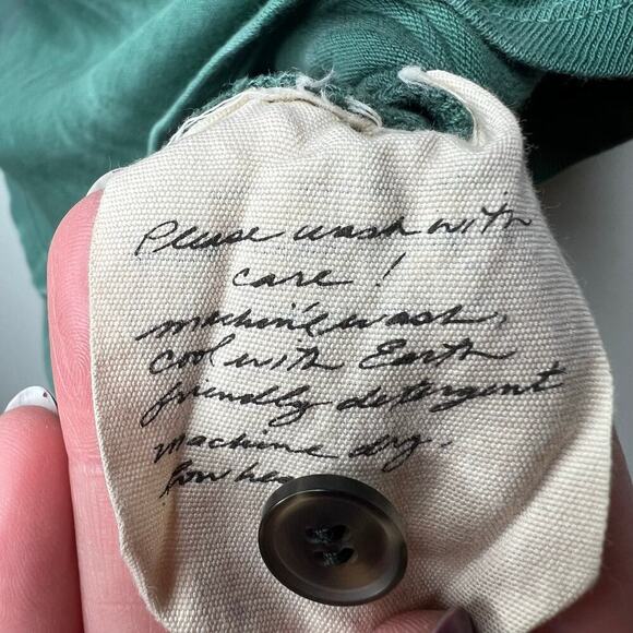 Raquel Allegra Tie Dye Cotton Henley T-Shirt Short Sleeve Sz 1 Small Boho Hippie - Picture 10 of 10